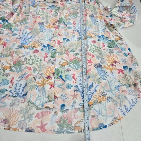 Jane and Delancey Womens Beach Button Up Top Sz 1X Travel Nautical Island Cruise - Picture 7 of 11